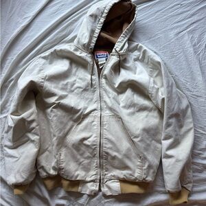 BERCO - 80’s workwear - Men’s Cream Hooded Work Jacket